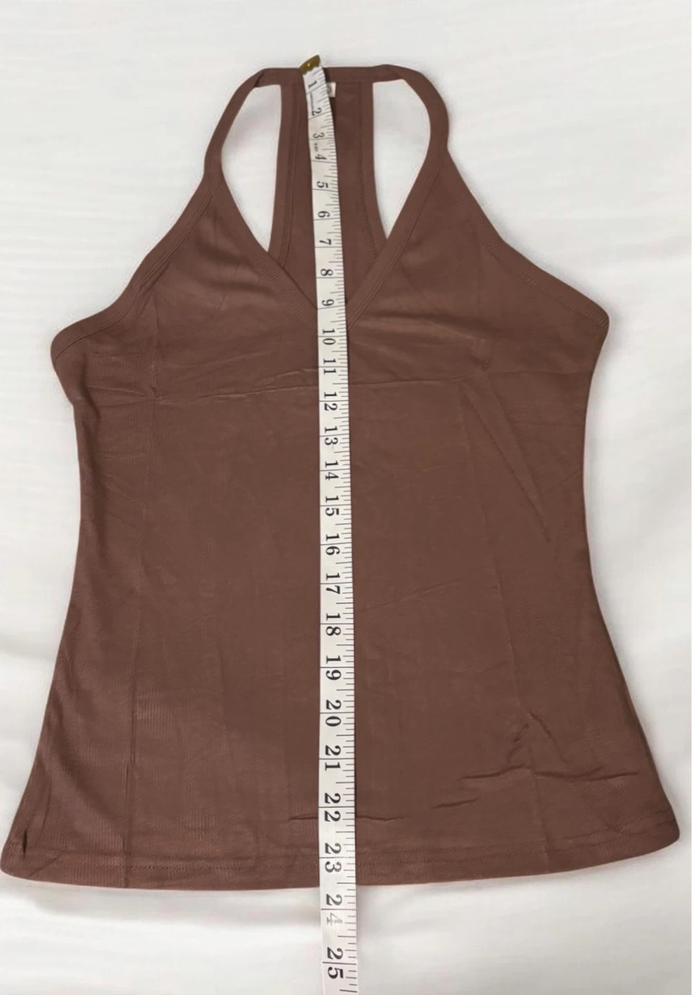 Brown Ribbed Racerback Tank Top - Size L - photo 4