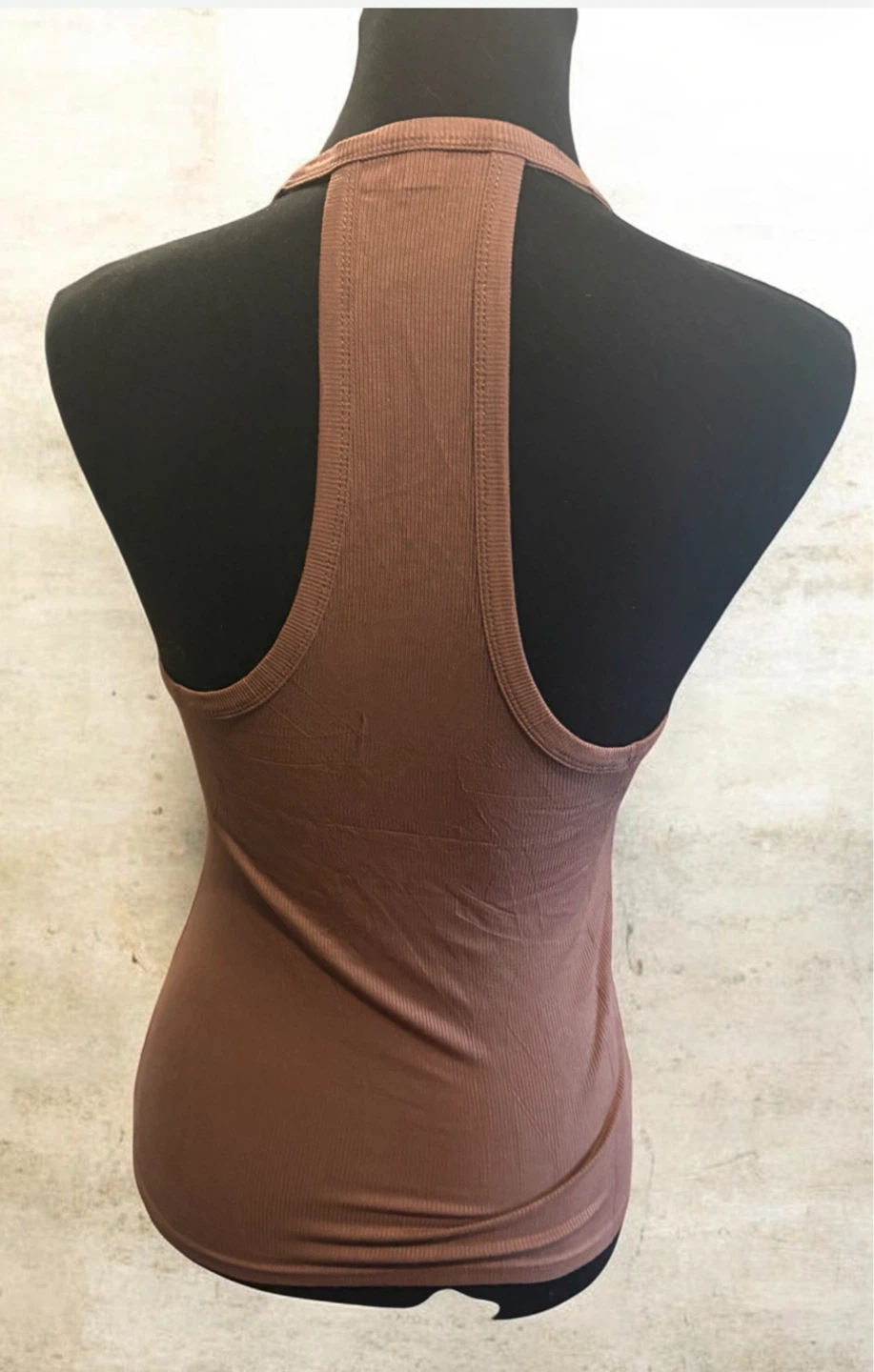 Brown Ribbed Racerback Tank Top - Size L - photo 2