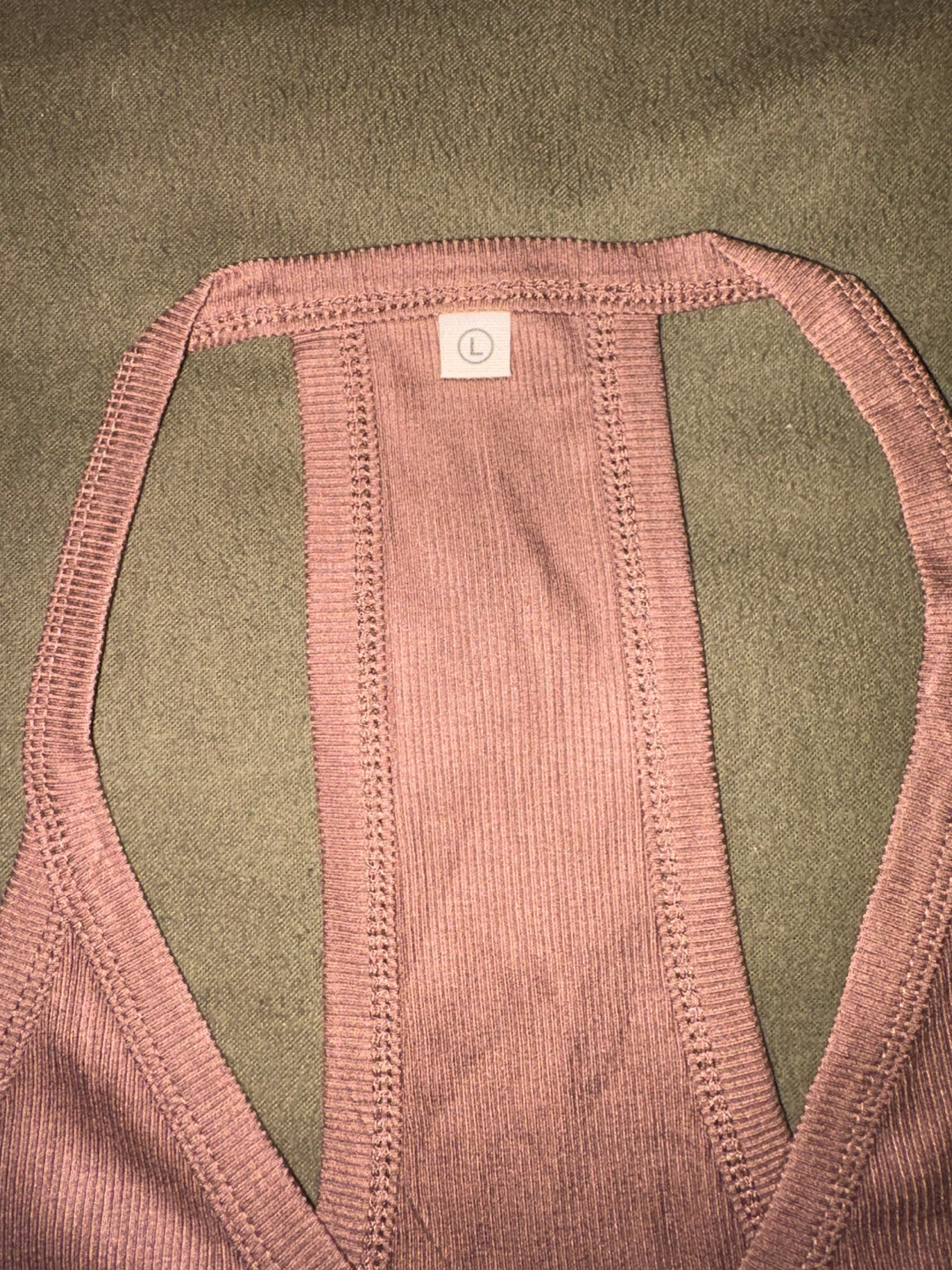 Brown Ribbed Racerback Tank Top - Size L - photo 5