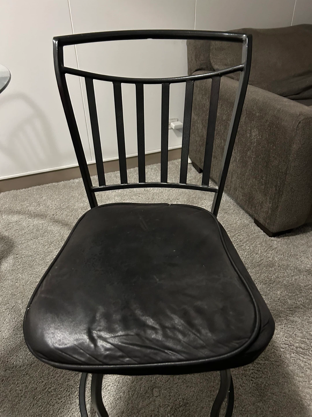 Black Swivel Bar Stool with Padded Seat - photo 4
