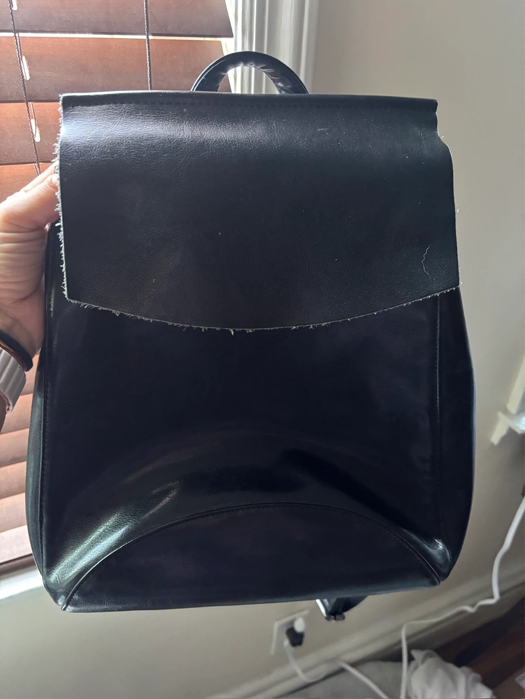 Black Leather Backpack