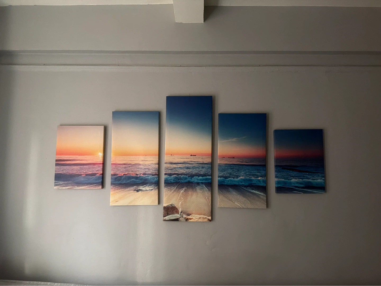 5 Piece Sunset Beach Wall Art Canvas Print Set
