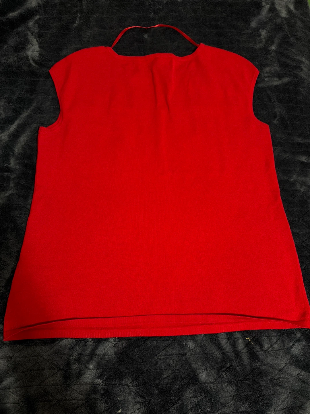 Cable & Gauge Red Lace Embellished Top - XL - photo 2