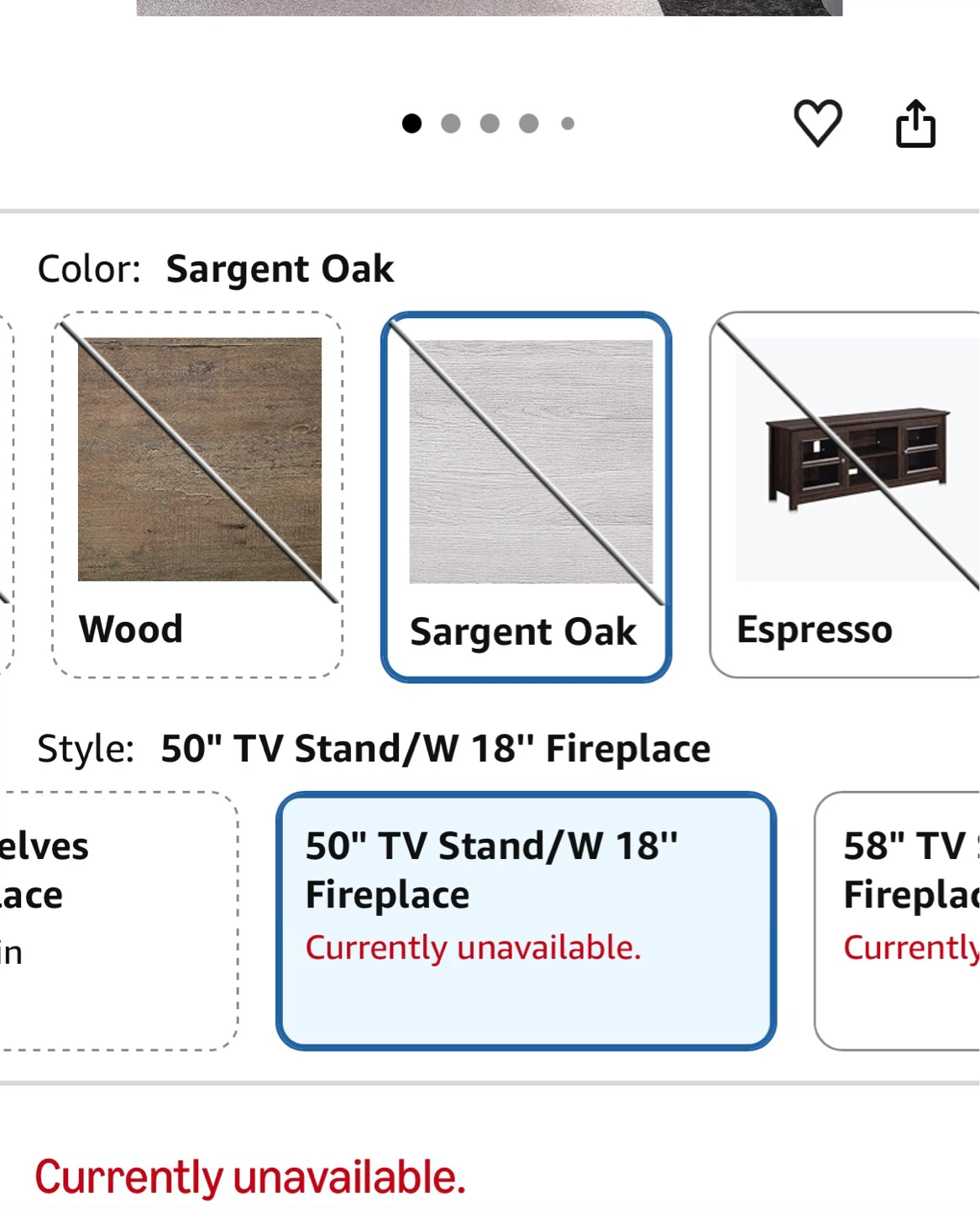 50" TV Stand with Electric Fireplace - photo 2