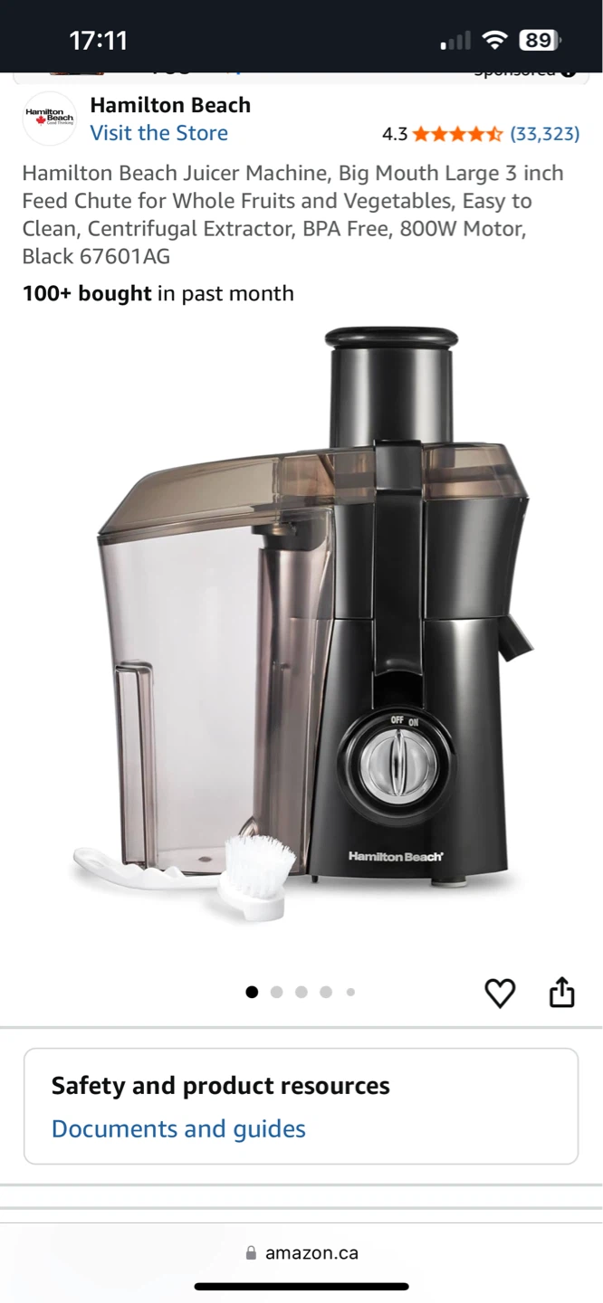 Hamilton Beach Juicer Machine, Big Mouth, 800W, Black - photo 2
