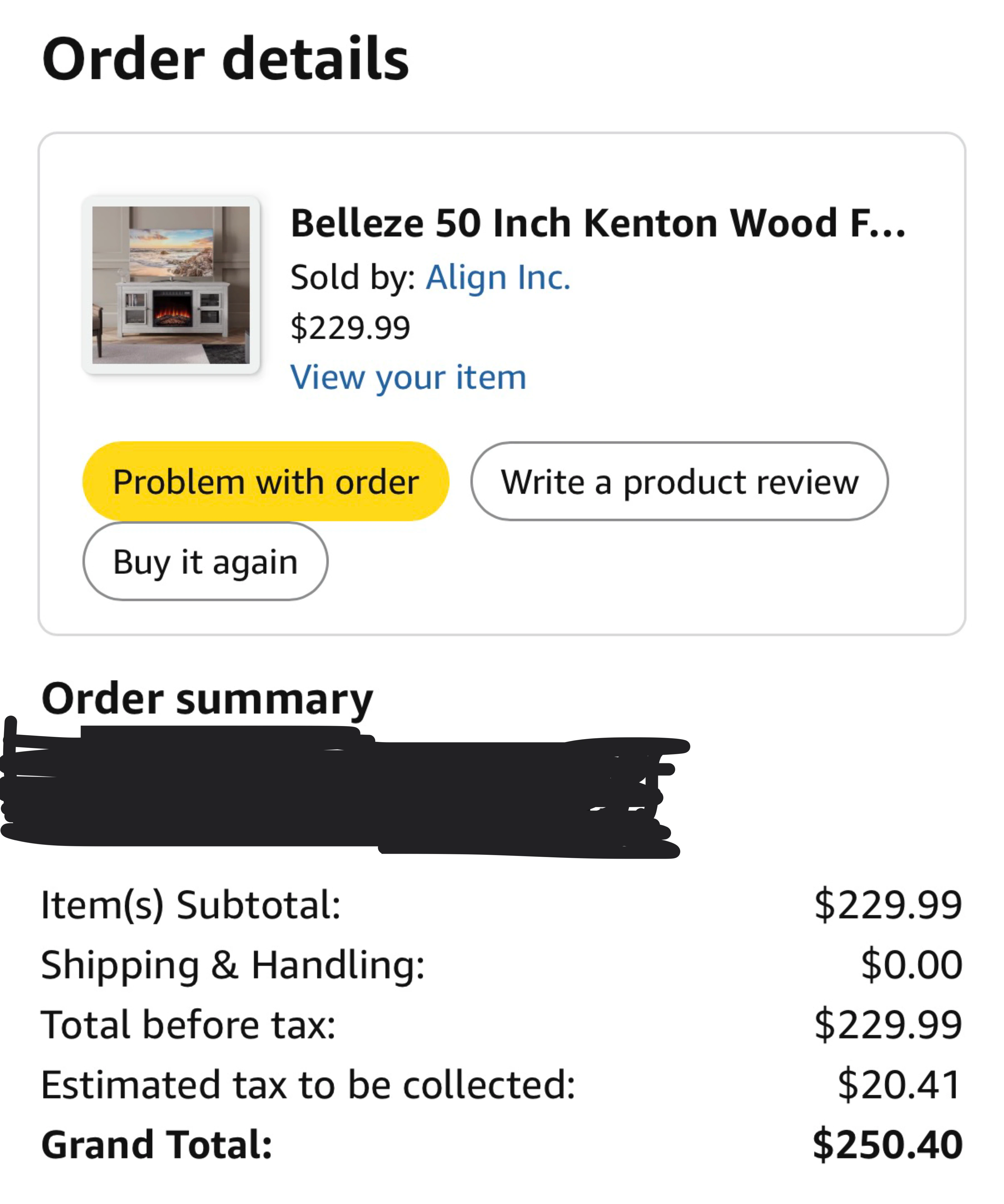 50" TV Stand with Electric Fireplace - photo 3