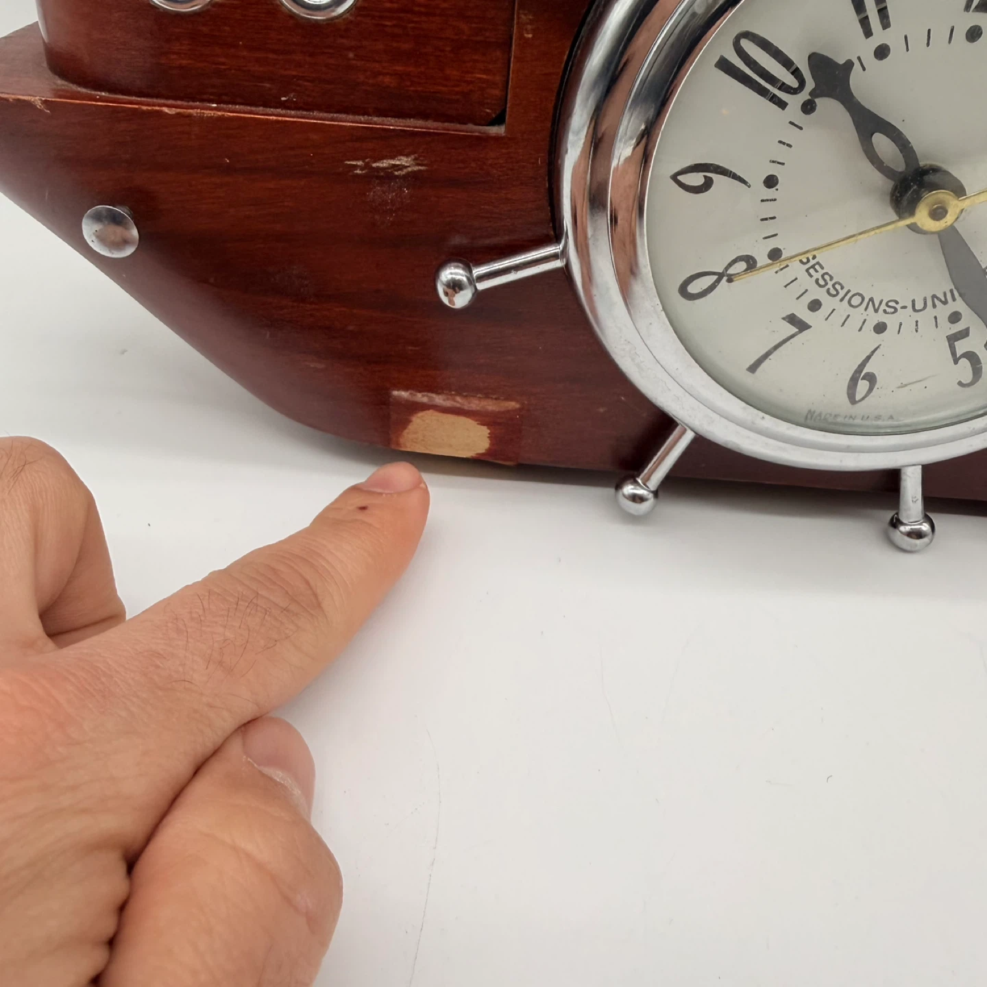 Vintage Sessions-United Wooden Sailboat Clock Lamp Nautical - photo 4