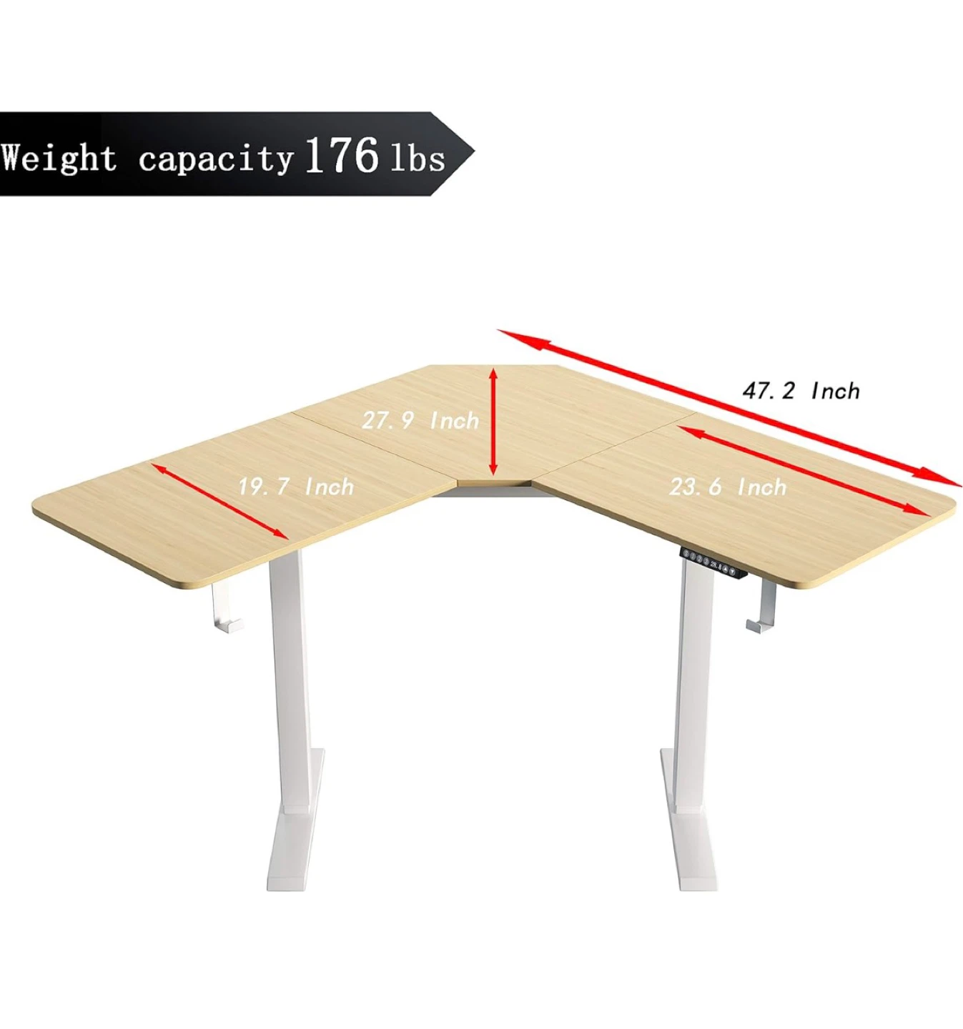 L-Shaped Standing Desk - Height Adjustable Electric Corner Desk - photo 2