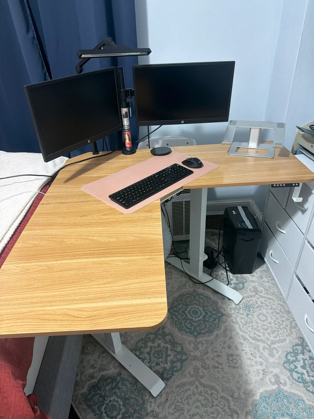 L-Shaped Standing Desk - Height Adjustable Electric Corner Desk - photo 4