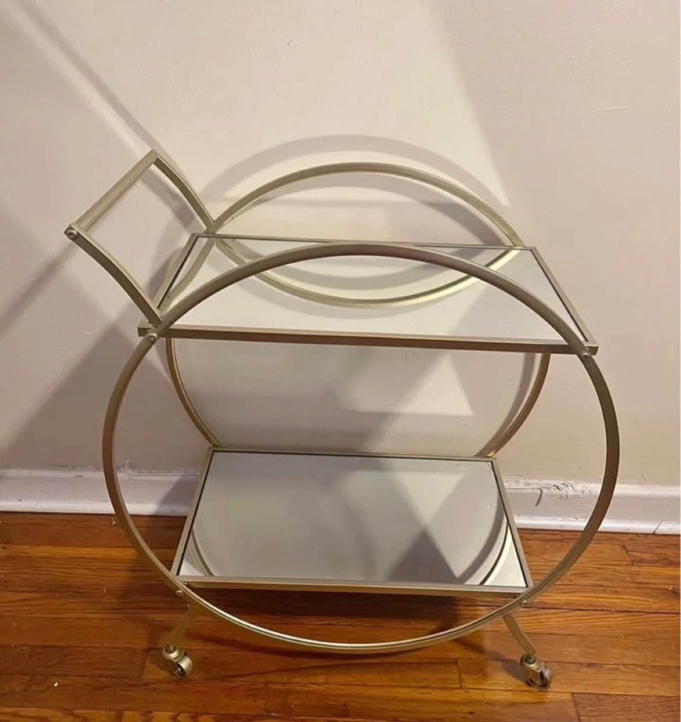 Rolling Mirrored Bar Cart $70