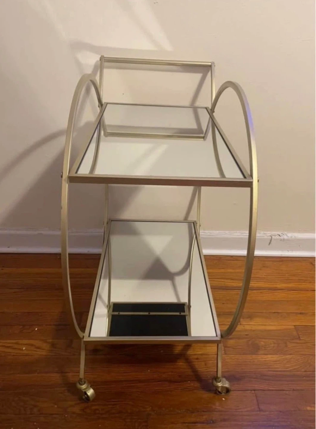 Rolling Mirrored Bar Cart $70 - photo 2