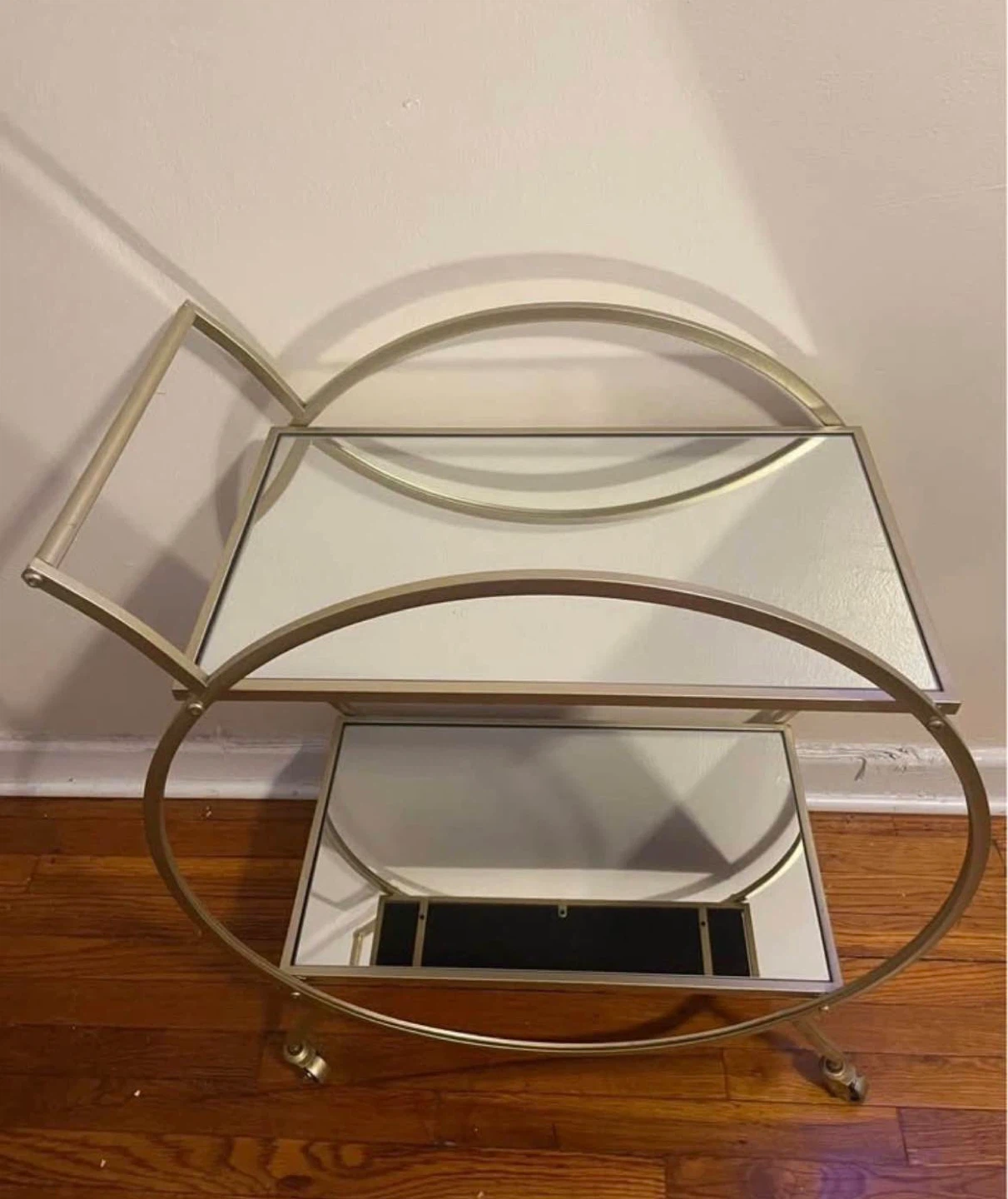 Rolling Mirrored Bar Cart $70 - photo 5