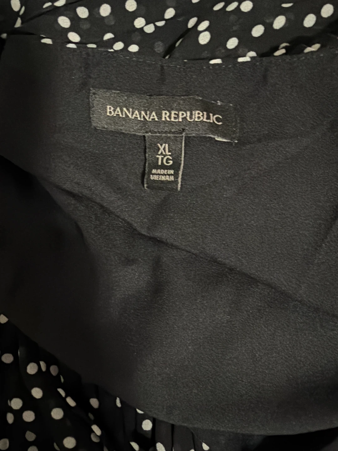 Banana Republic Black & White Polka Dot Pleated Top - XL - photo 2