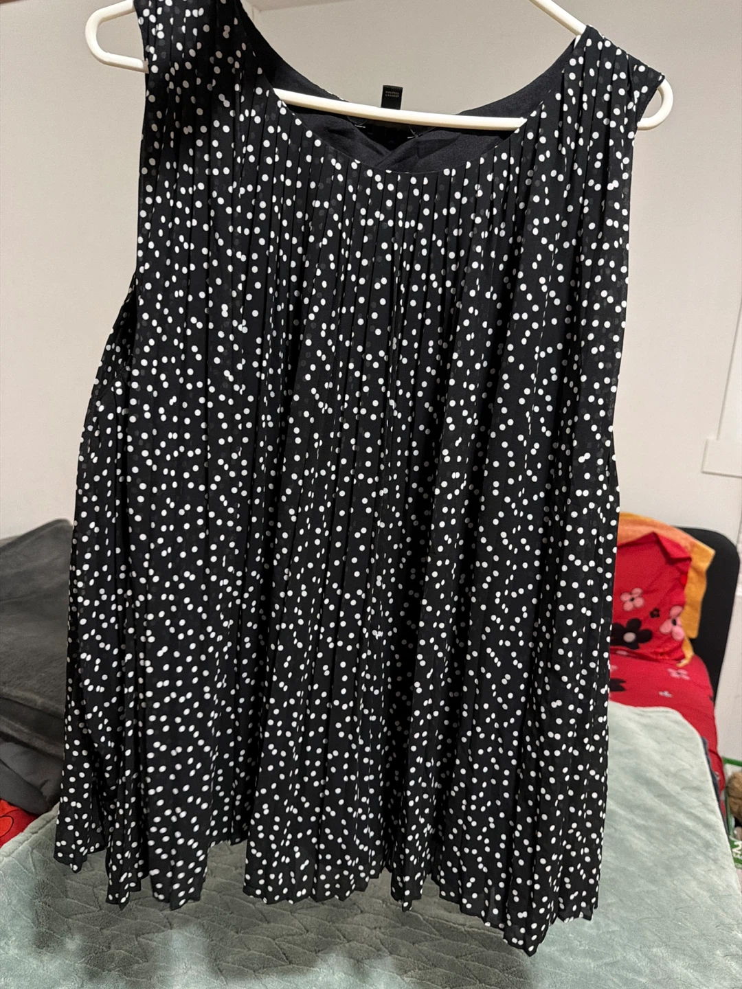 Banana Republic Black & White Polka Dot Pleated Top - XL - photo 3