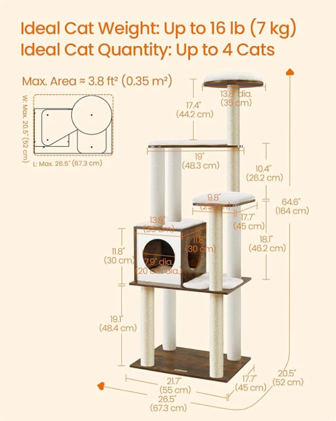 Multi-Level Cat Tree Condo with Scratching Posts - photo 2