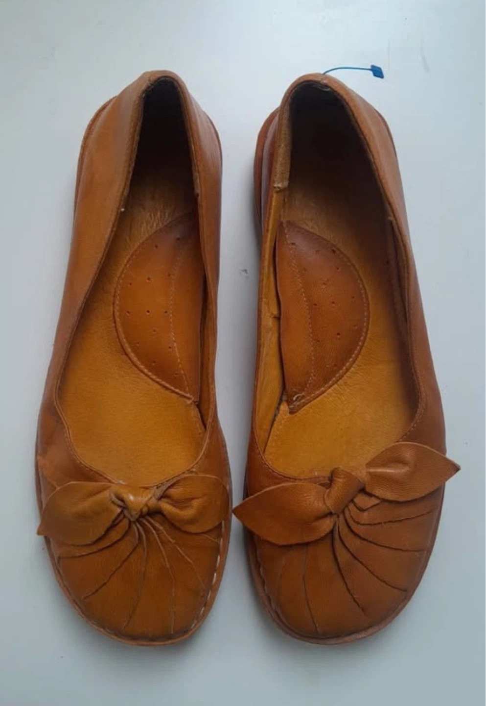 Women's Tan Leather Ballet Flats