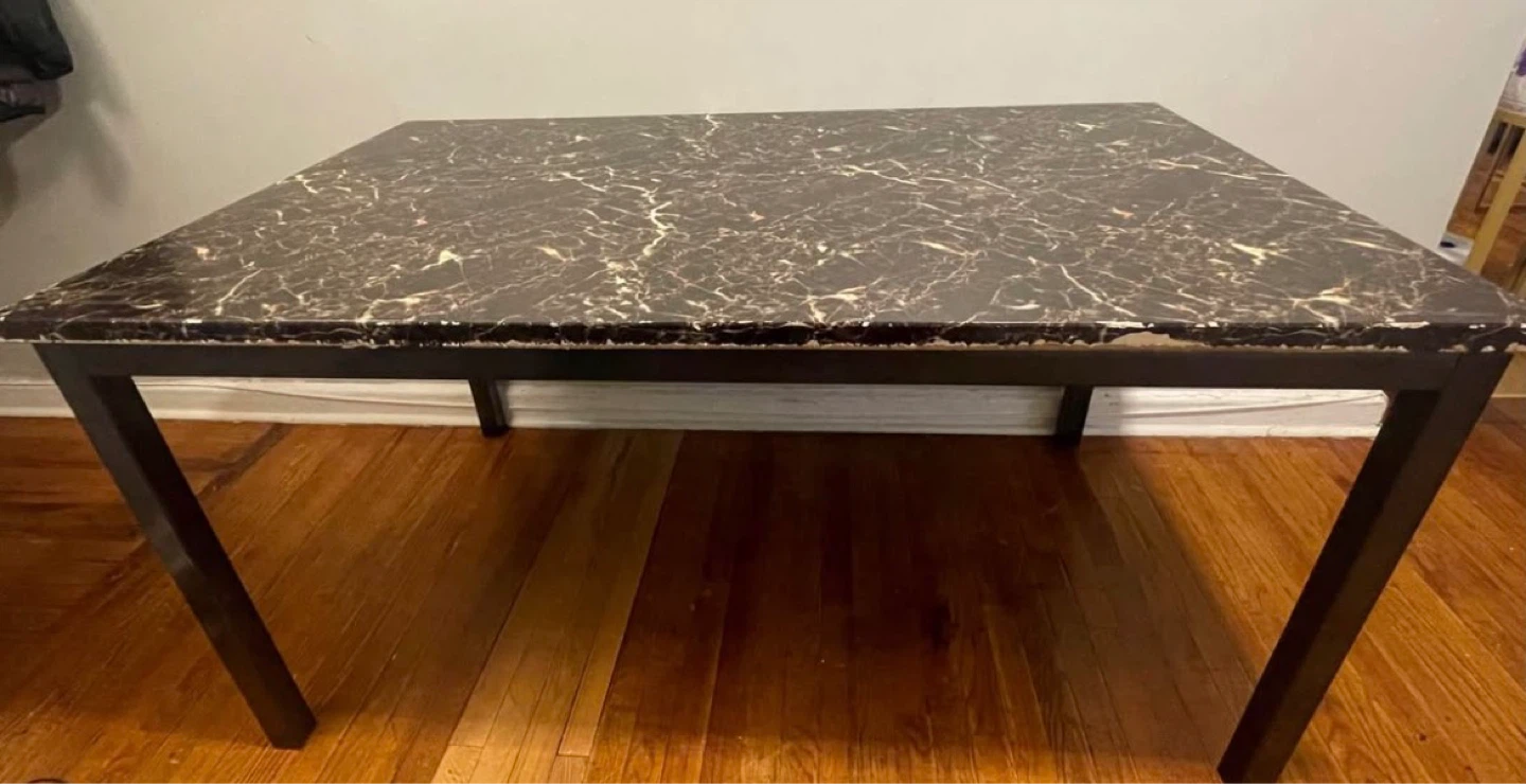 Faux Marble Top Dining Table $30 - photo 3