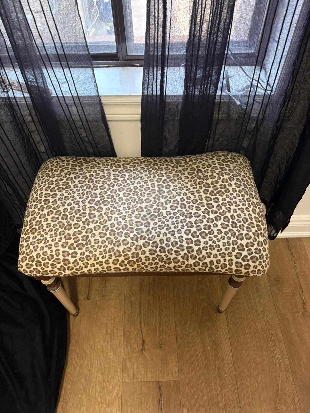 VINTAGE PIECE Leopard Print Vanity Stool - photo 3