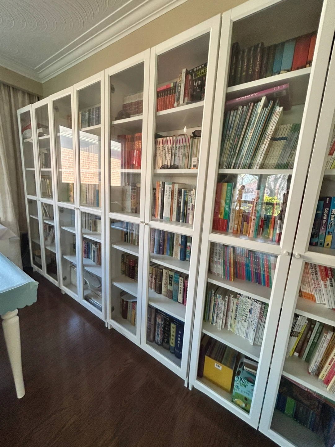 4 IKEA BILLY Bookcase with Glass Doors