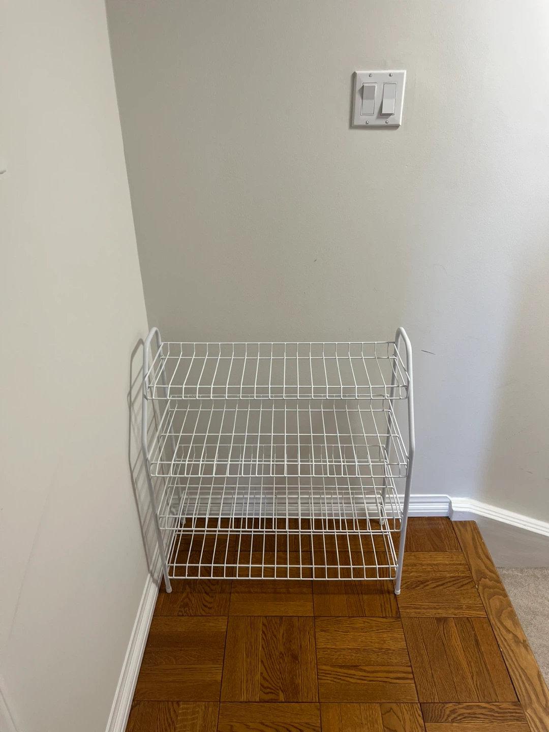 White 4 Tier Wire Shelf Unit