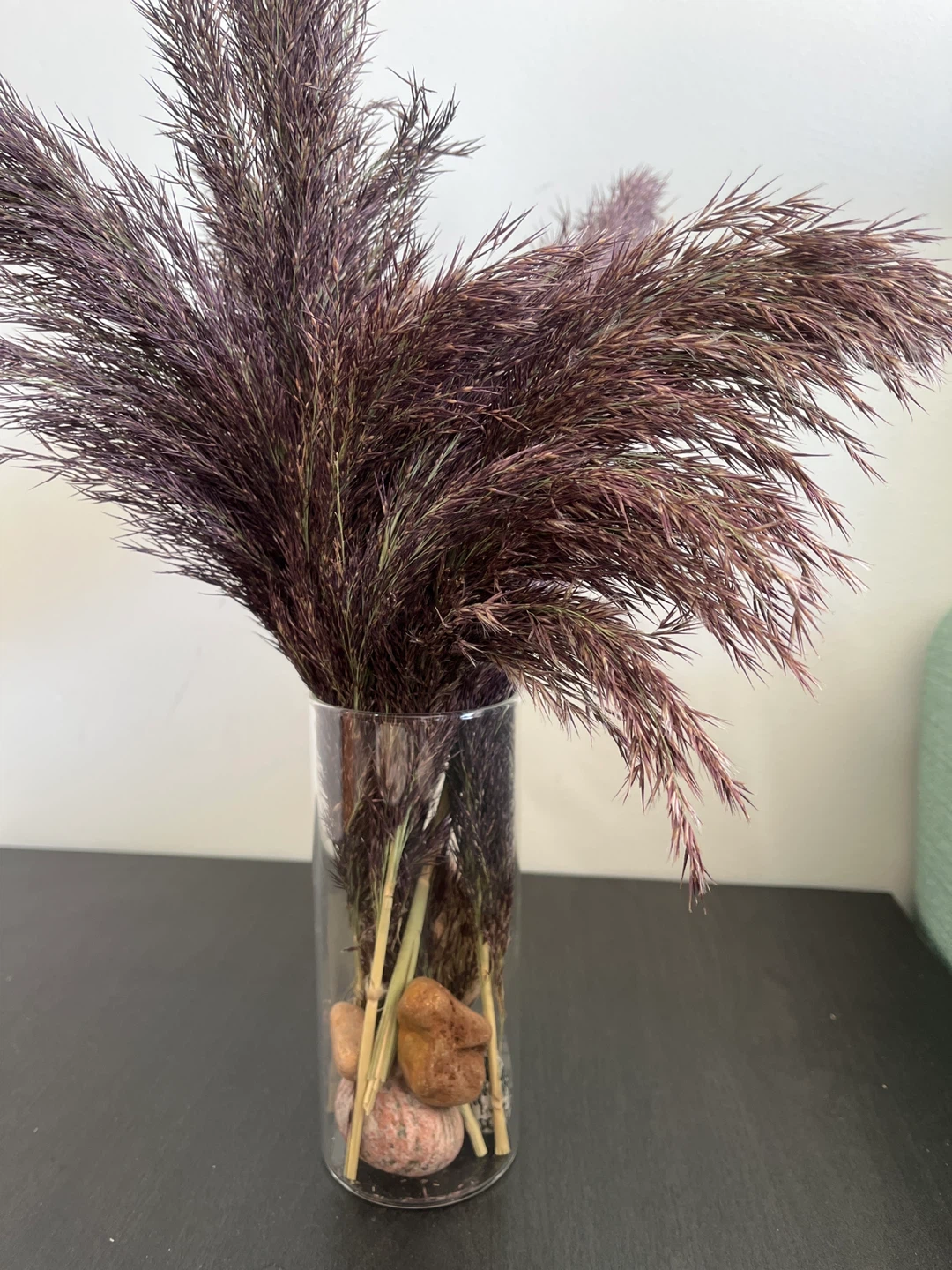 Dried Pampas Grass in Glass Vase