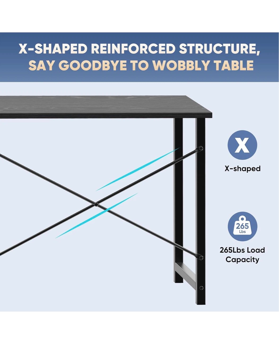 40 Inch Office Desk - Wood Black - photo 5