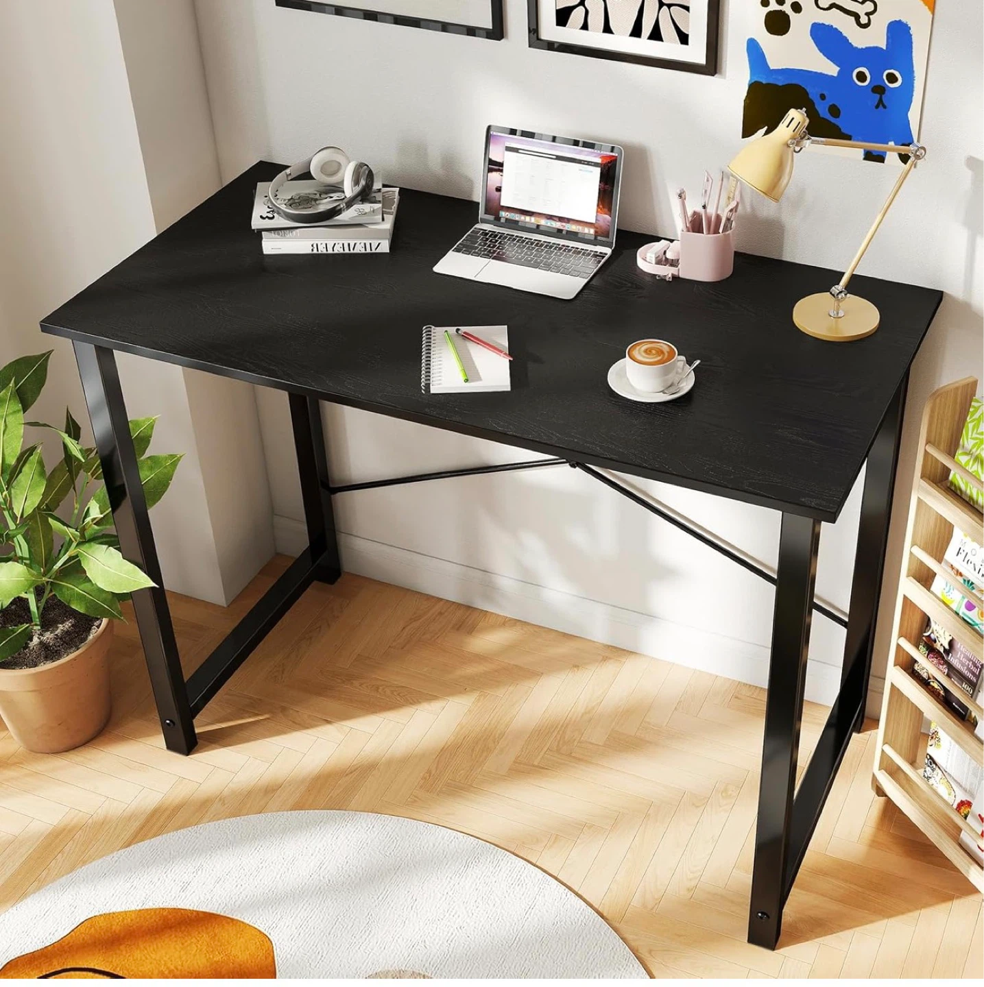 40 Inch Office Desk - Wood Black - photo 2