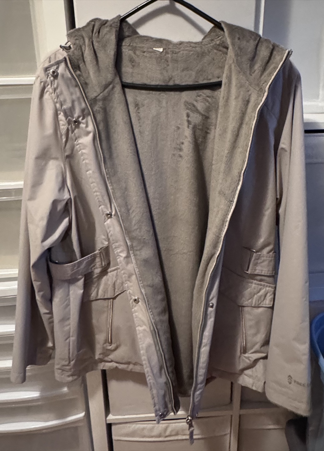 Lightweight Tan Parka Jacket with Plush Fleece Lining - photo 2