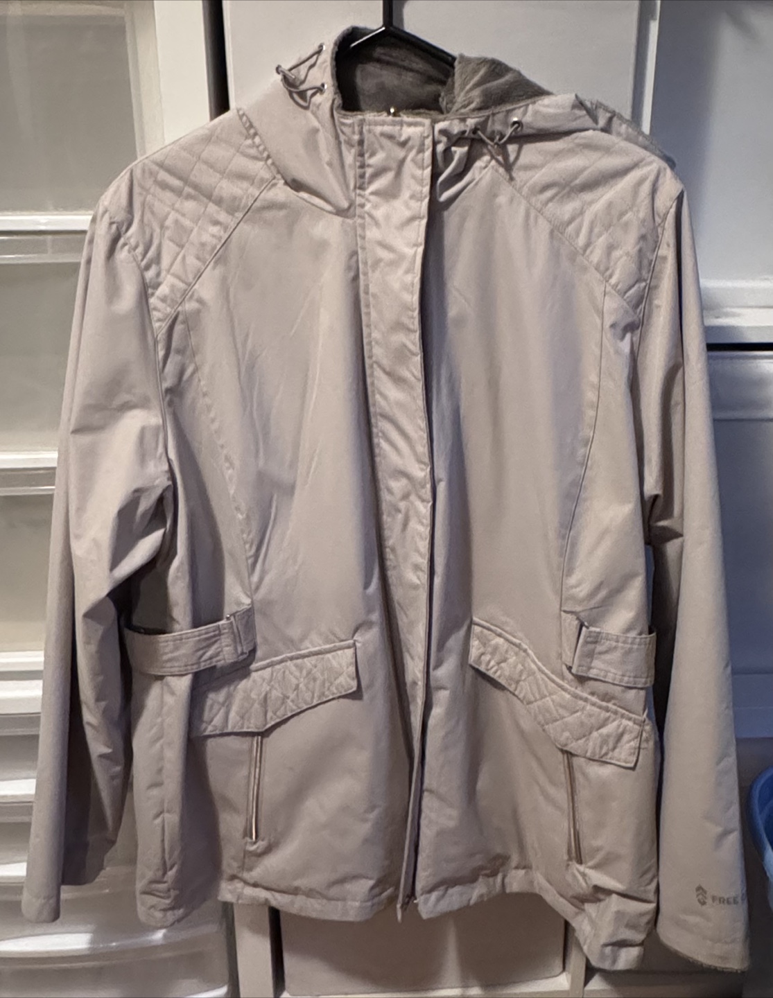 Lightweight Tan Parka Jacket with Plush Fleece Lining