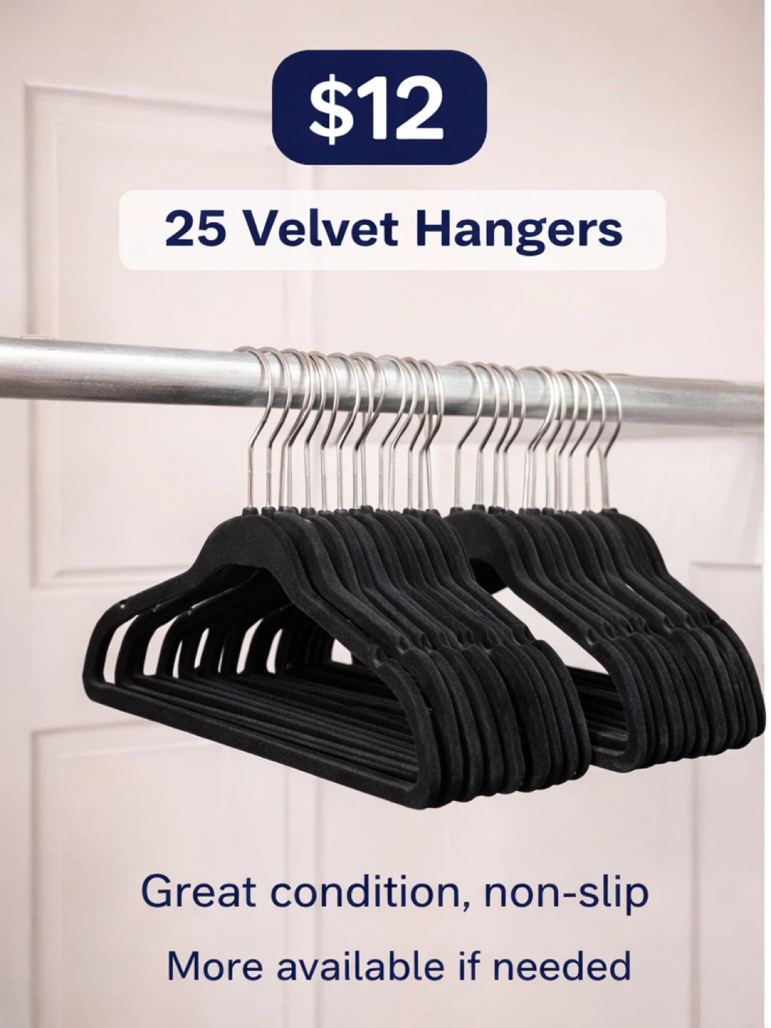 25 Black Velvet Hangers
