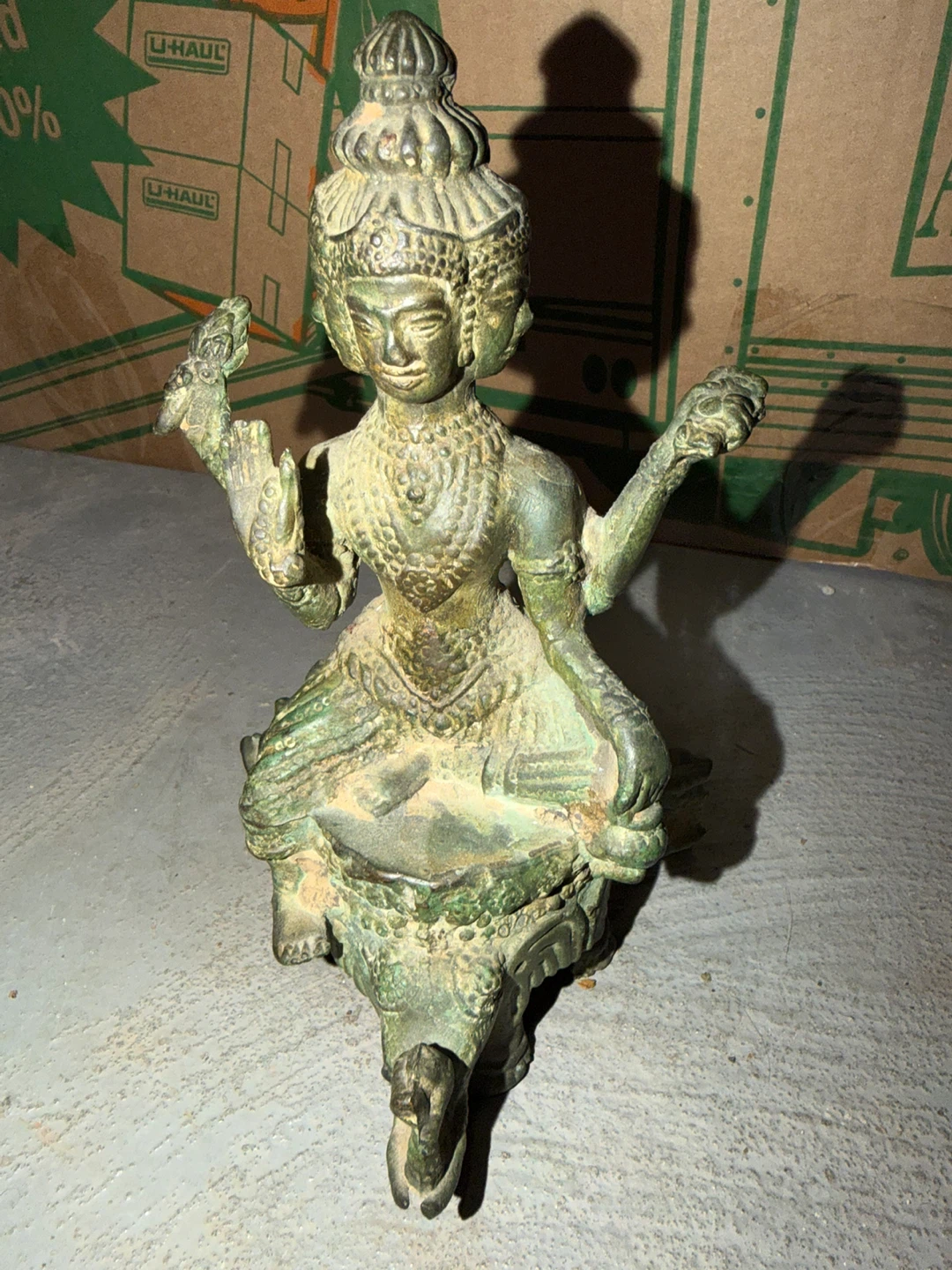 Vintage Bronze Deity Statue - photo 2