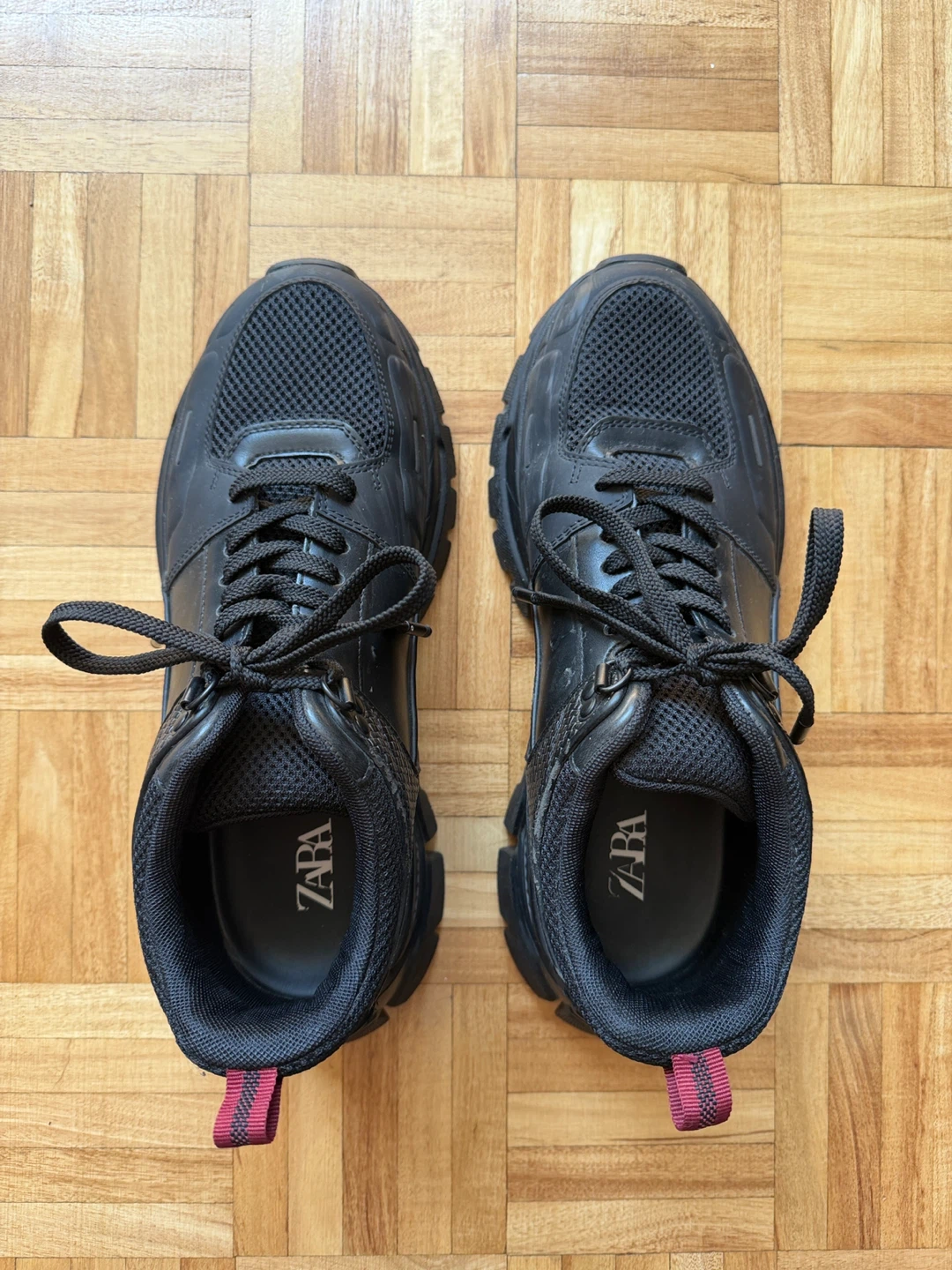 ZARA Men's Black Chunky Sole Sneakers Size 43 - photo 2