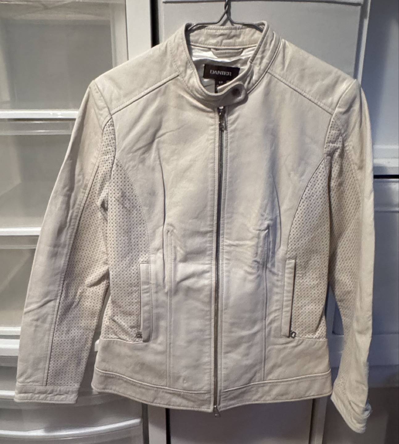Danier White Leather Jacket Size S/P