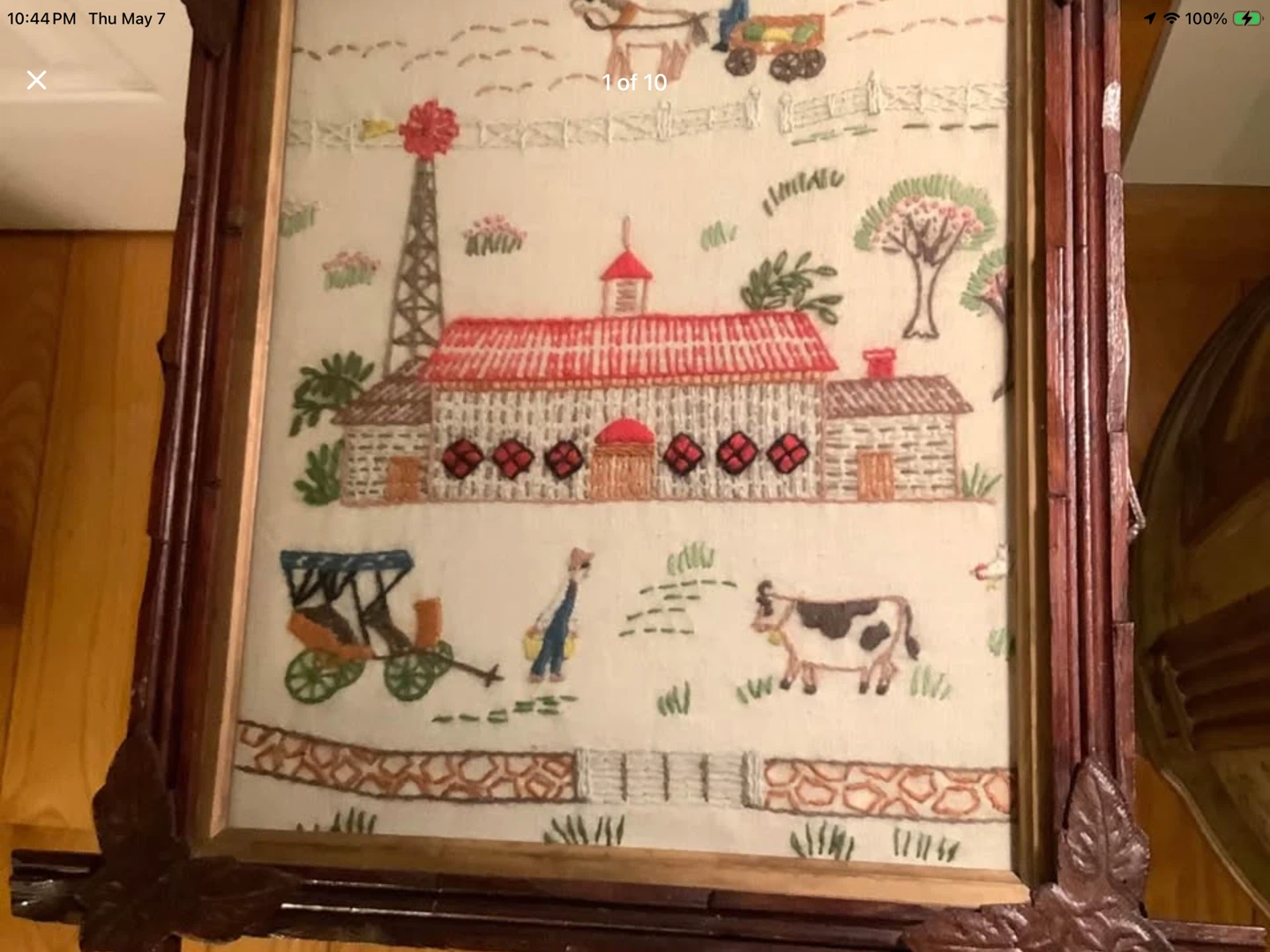 Vtg Embroidery/Sampler by Peggy Vose Adirondack Frame 🐞