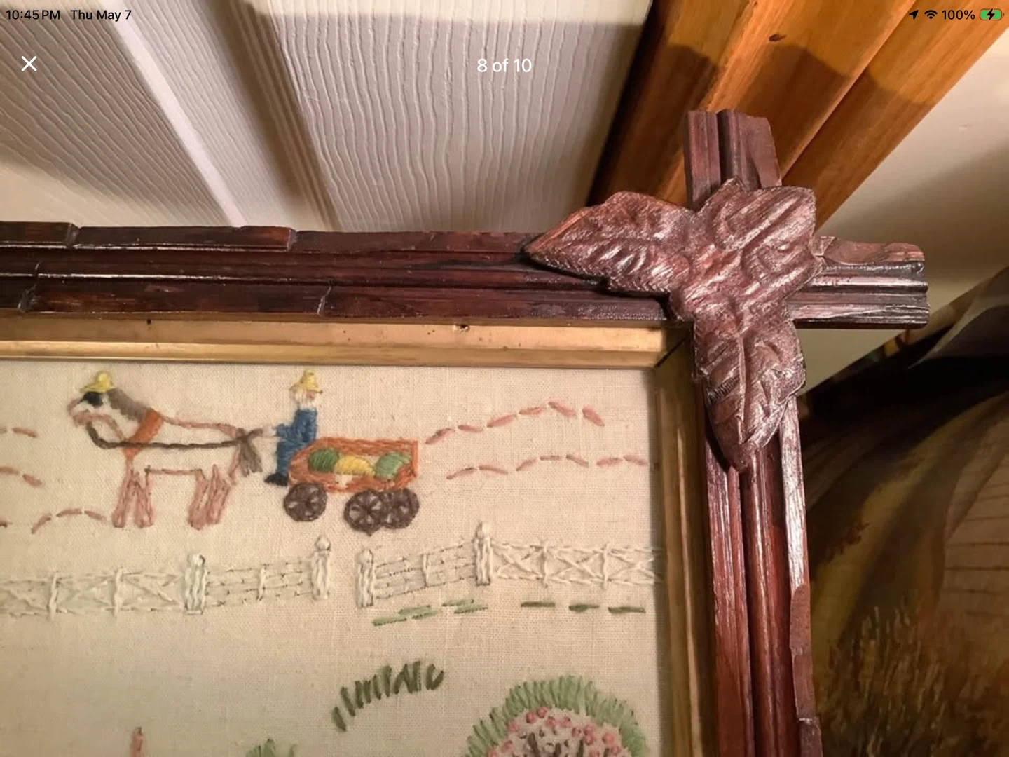 Vtg Embroidery/Sampler by Peggy Vose Adirondack Frame 🐞 - photo 4
