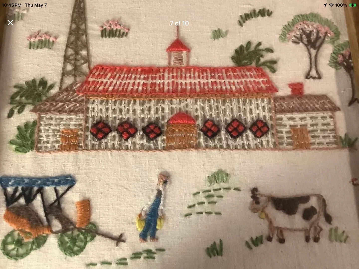 Vtg Embroidery/Sampler by Peggy Vose Adirondack Frame 🐞 - photo 3