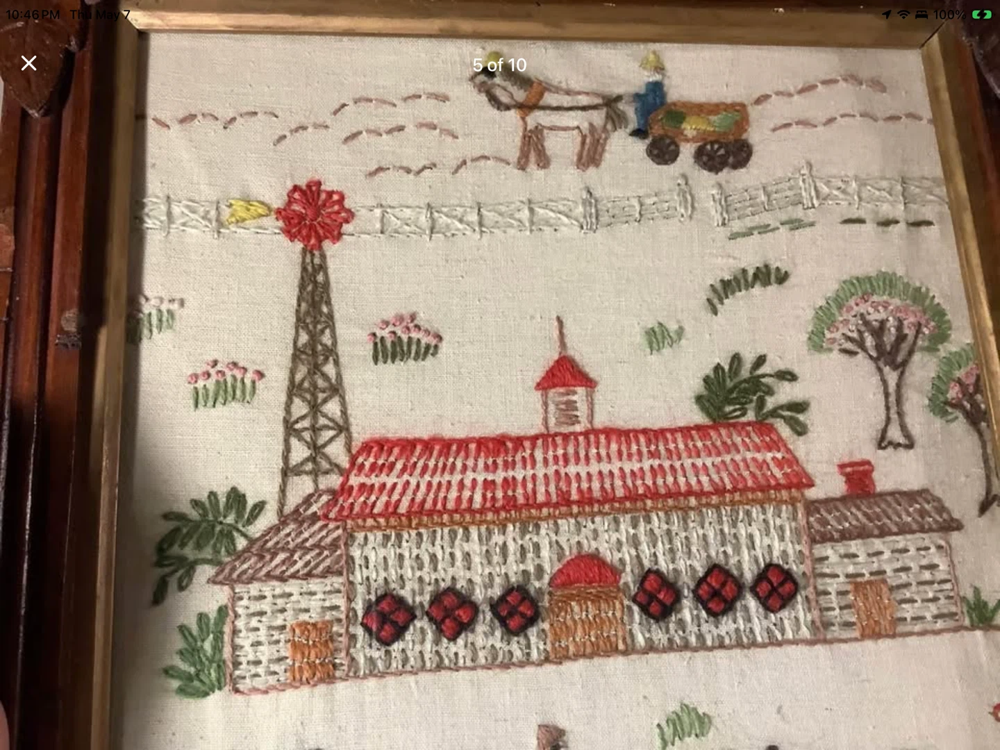 Vtg Embroidery/Sampler by Peggy Vose Adirondack Frame 🐞 - photo 5
