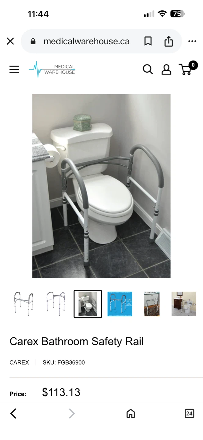 Carex Bathroom Safety Rail - photo 3