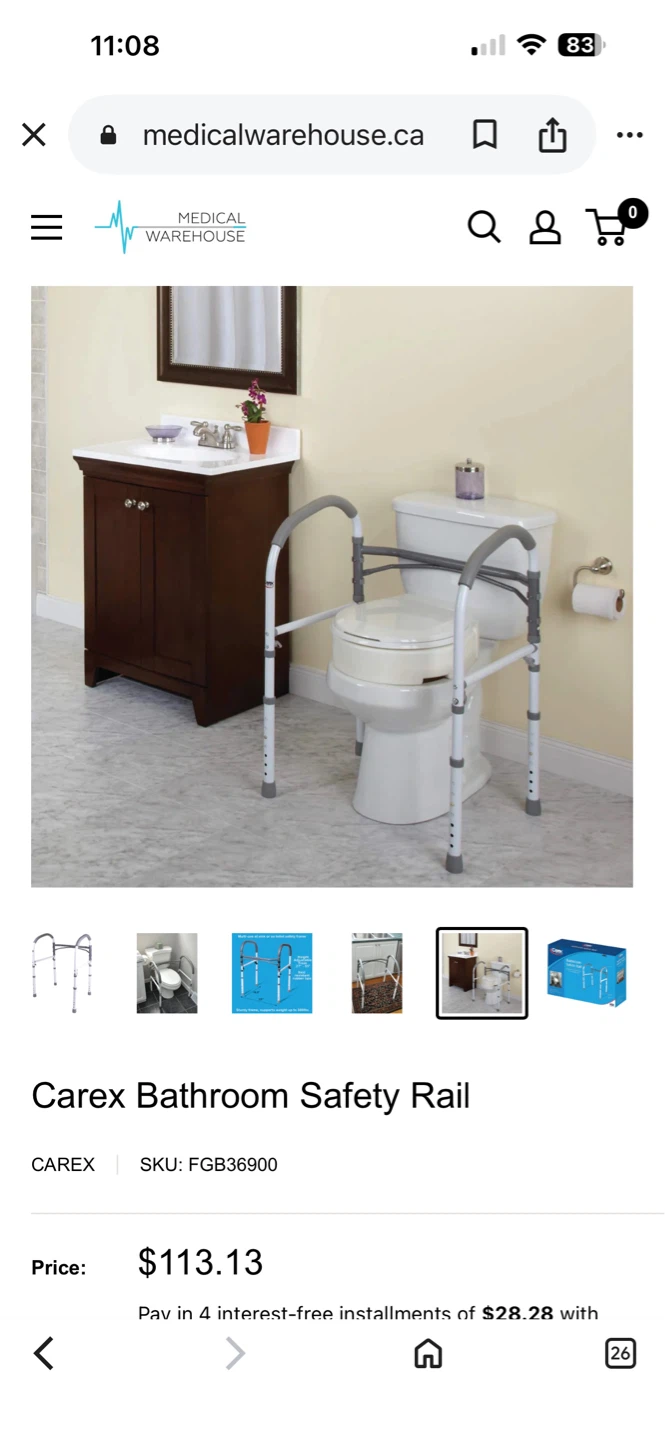 Carex Bathroom Safety Rail - photo 4