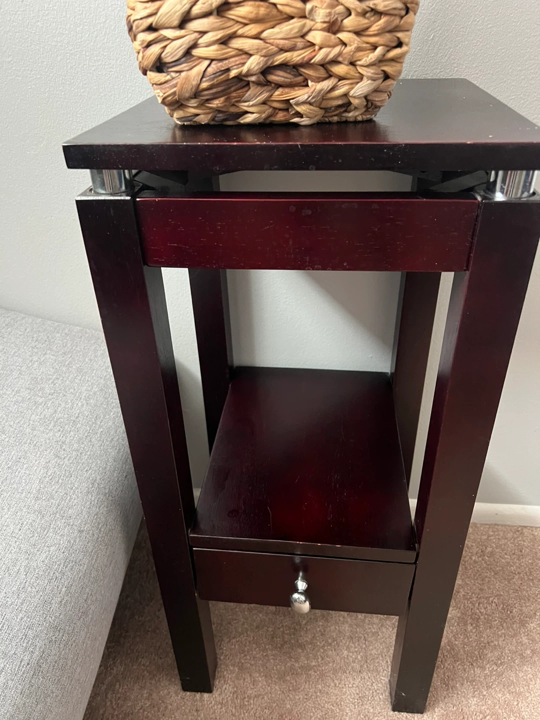 End Table with Drawer - Dark Wood - photo 3