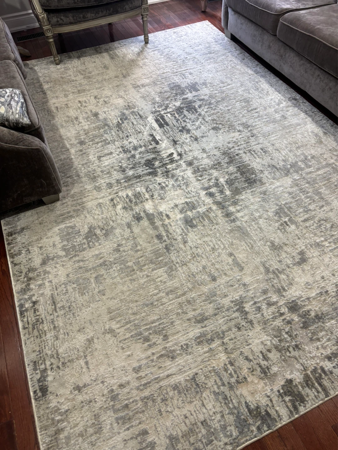 Modern Area Rug - Grey/White Abstract Pattern