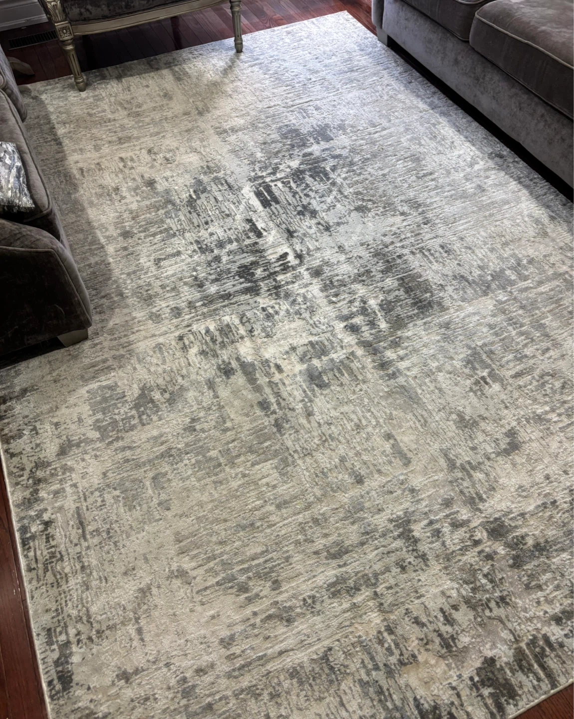 Modern Area Rug - Grey/White Abstract Pattern - photo 2