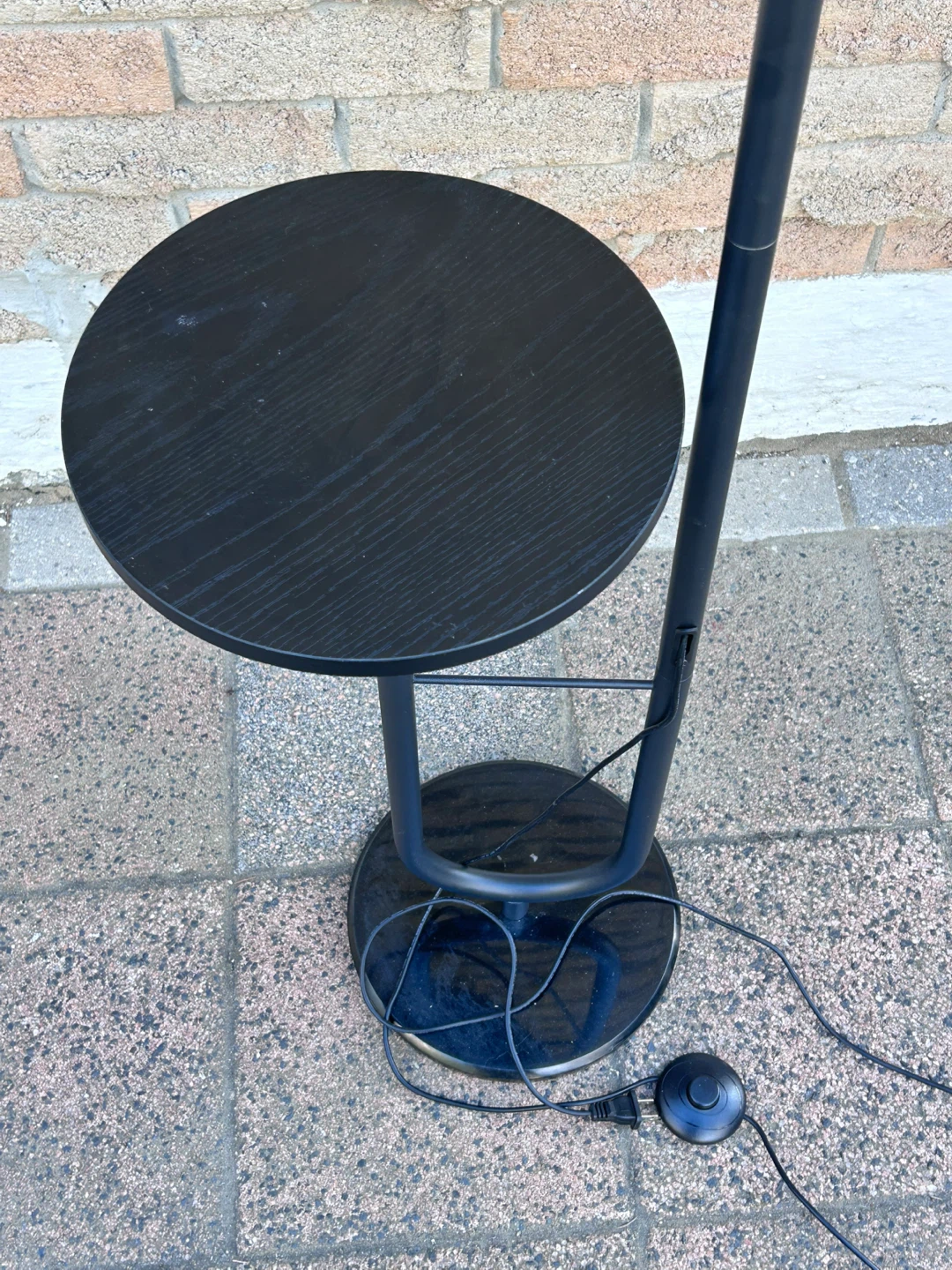 Black Floor Lamp with Side Table - photo 2