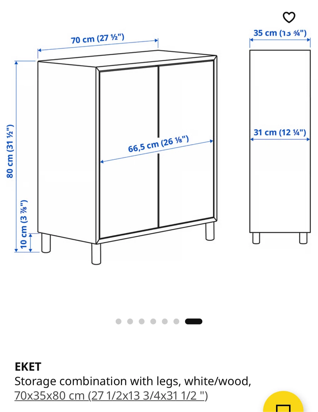 IKEA EKET Storage Combination with Legs - White - photo 2