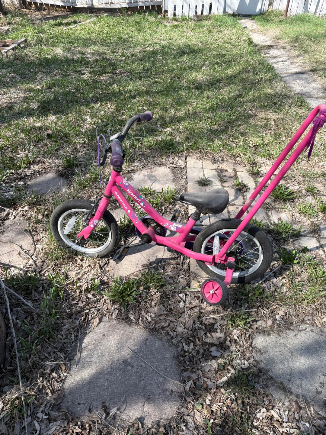 Pink Kids Tricycle with Parent Handle