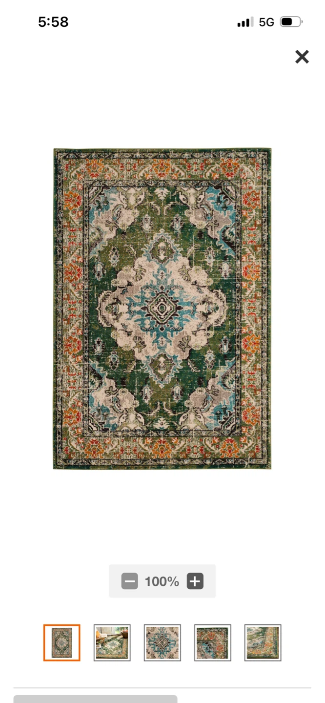 New Safavieh Monaco Moses Forest Green / Light Blue