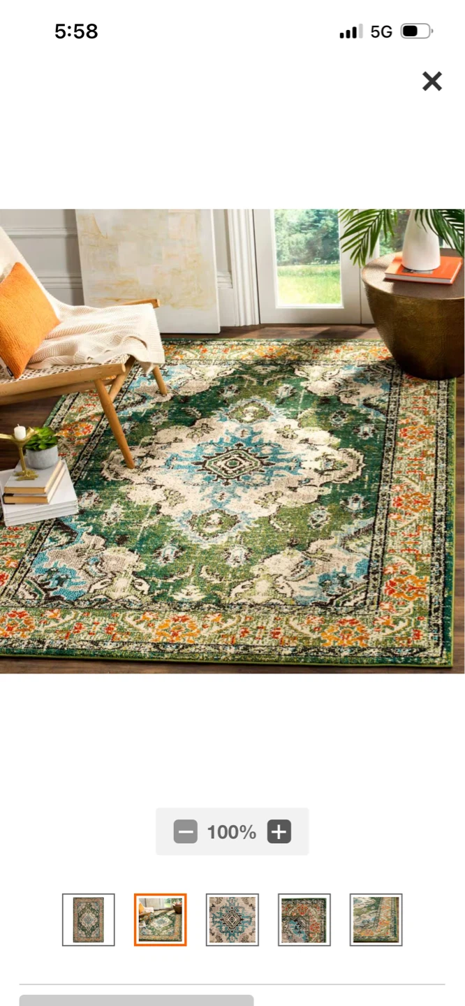 New Safavieh Monaco Moses Forest Green / Light Blue - photo 2