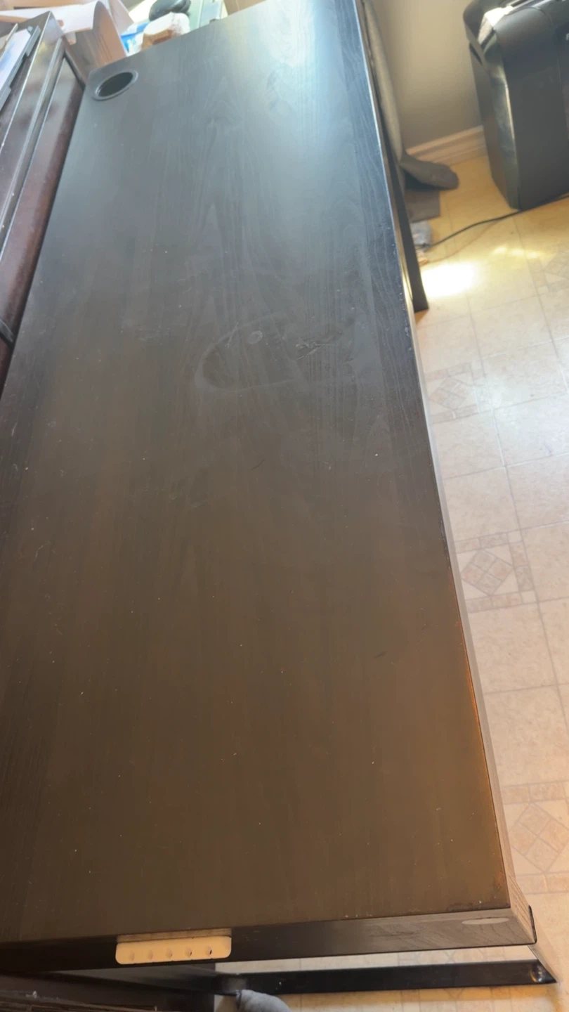 Dark Brown Desk with Drawers - photo 2