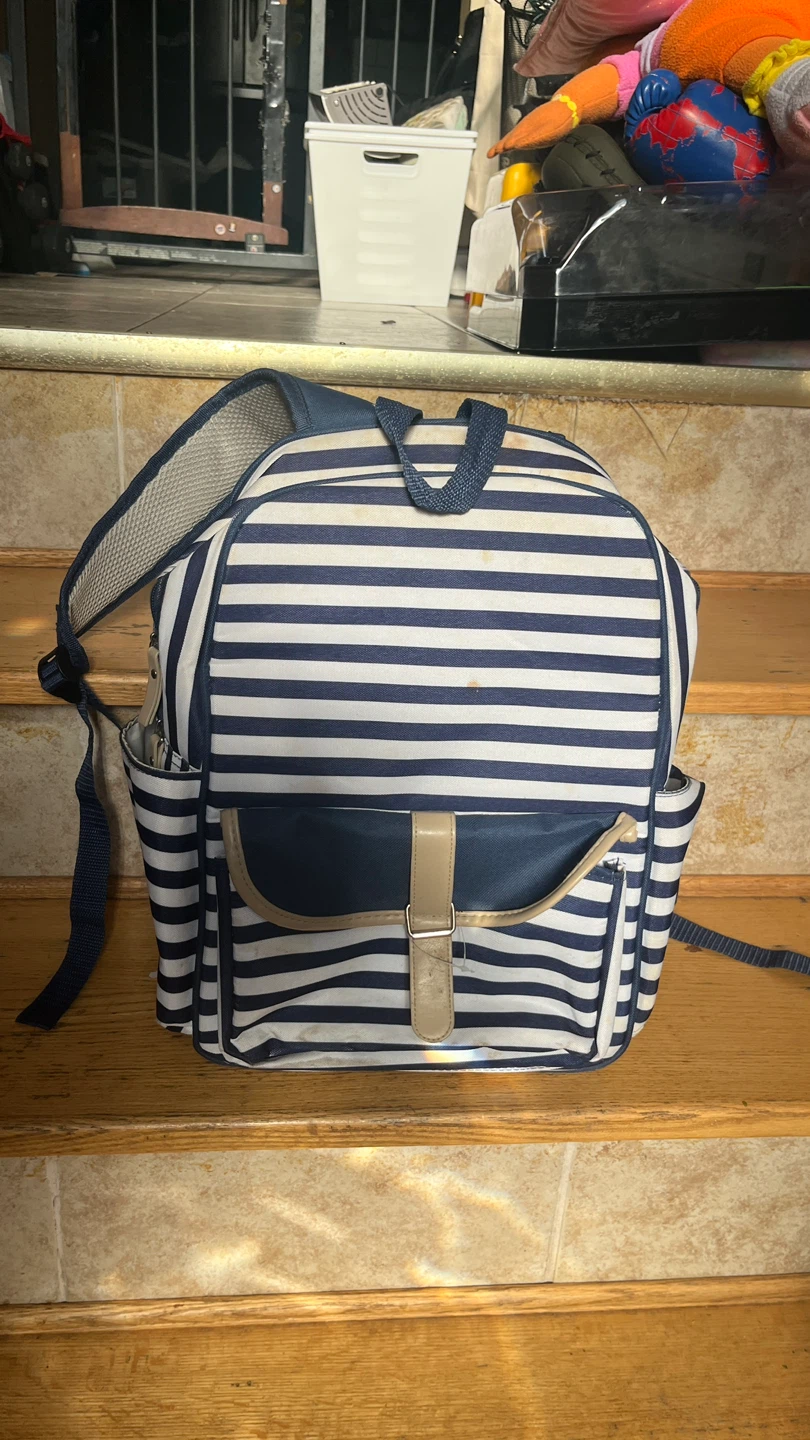 Striped Backpack Cooler Bag #Freecycle