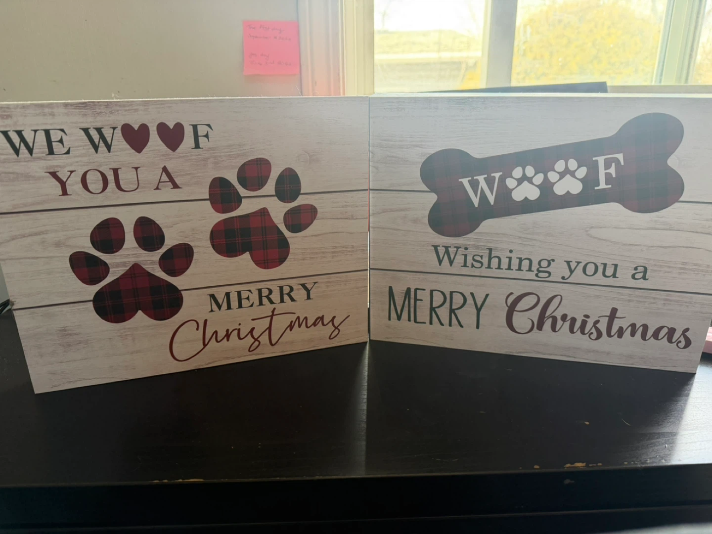 Dog Paw Christmas Signs (Set of 2)